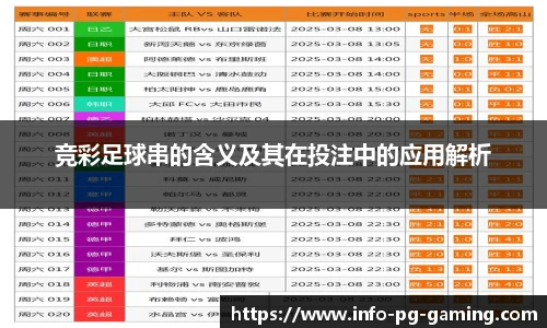 竞彩足球串的含义及其在投注中的应用解析